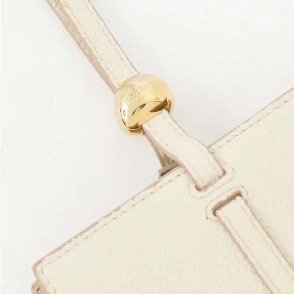 Polène Kayé Card Holder Cream Textured Duo Chalk - Picture 5 of 7